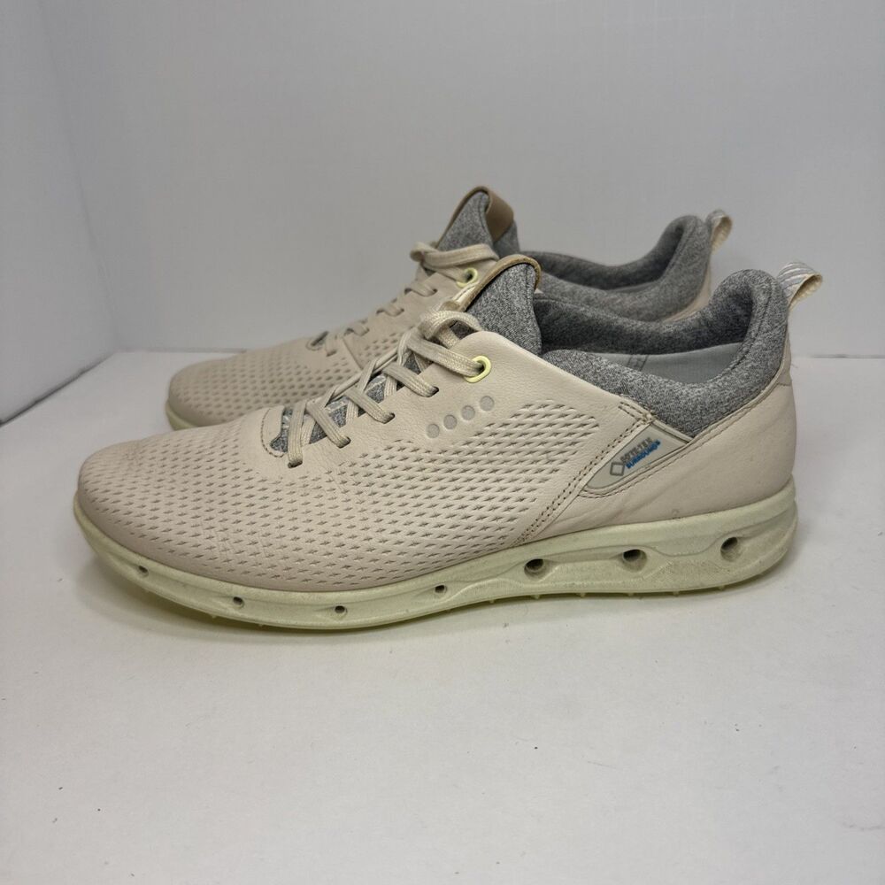 ECCO Golf Shoes Womens Sz 8-8.5 Beige Gore-Tex Cool Pro Athletic Yak Leather‎